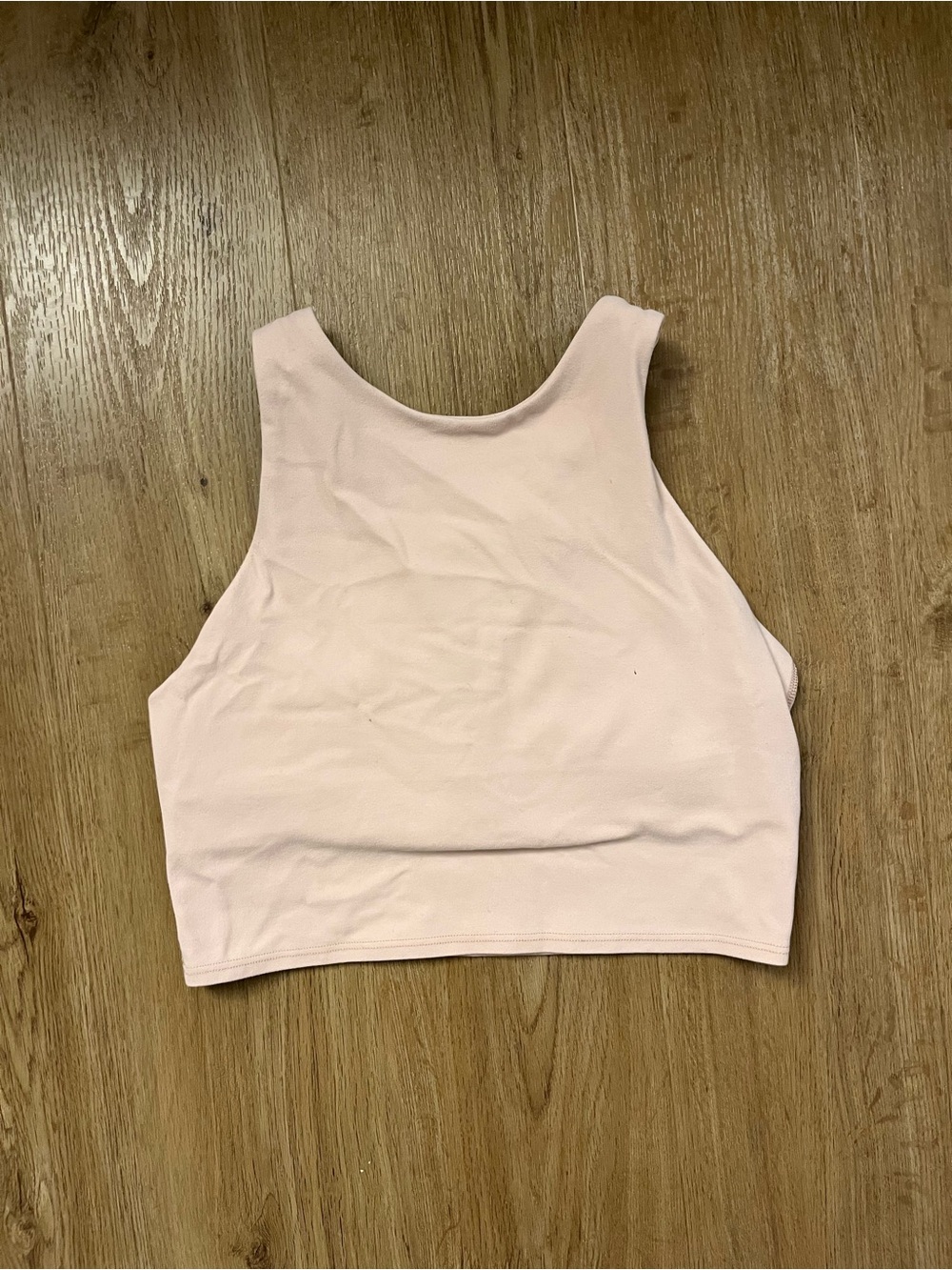 Athleta Pale Pink Cropped High-Neck Tank